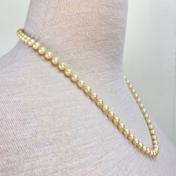 Vintage Knotted Glass Faux Pearl 23.5" Necklace - Picture 2 of 6